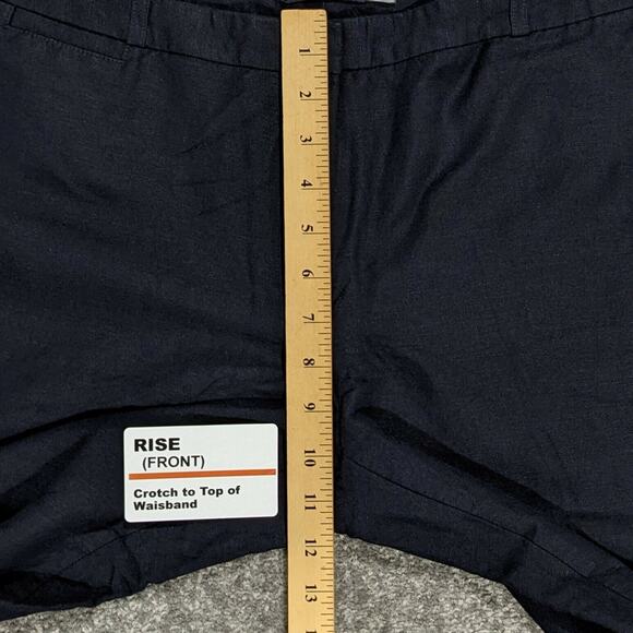 Tommy Hilfiger Straight Leg Pants Women 12 Mid-Rise Dark Blue Linen Blend i75 - Picture 9 of 10